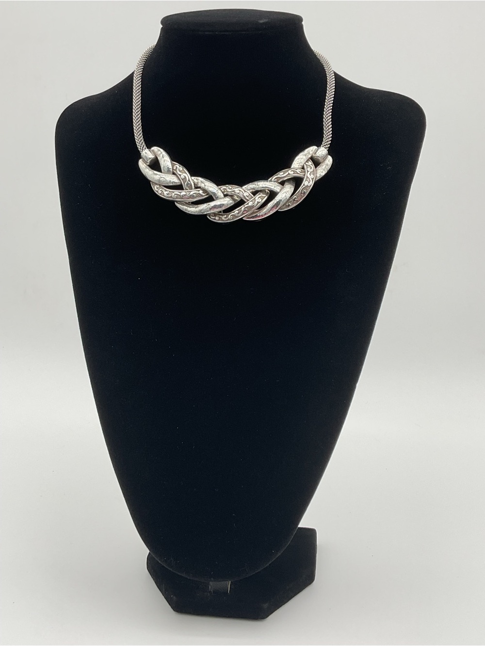 Brighton Venetian Canals Silver Plated Braided Bar Necklace